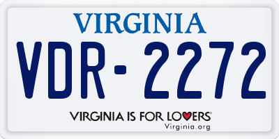 VA license plate VDR2272