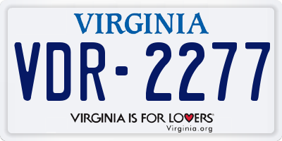 VA license plate VDR2277
