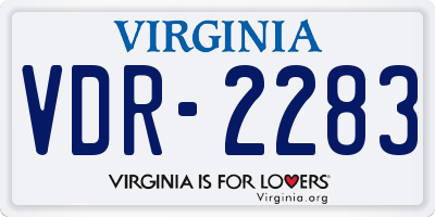 VA license plate VDR2283