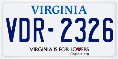 VA license plate VDR2326