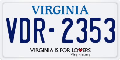VA license plate VDR2353