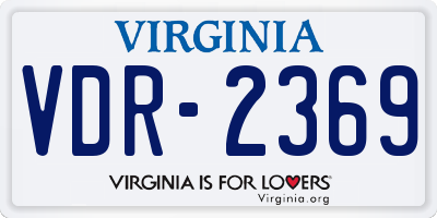 VA license plate VDR2369