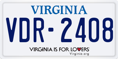 VA license plate VDR2408