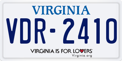 VA license plate VDR2410