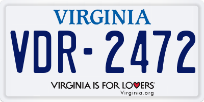 VA license plate VDR2472