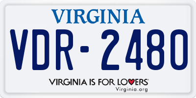 VA license plate VDR2480