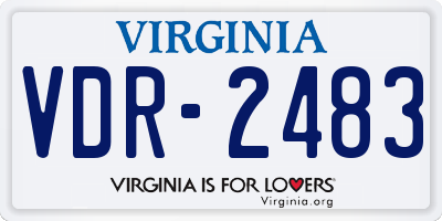 VA license plate VDR2483
