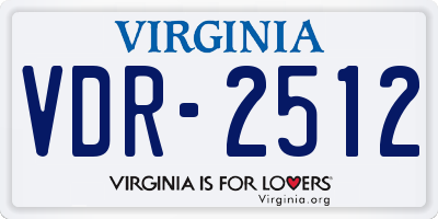 VA license plate VDR2512