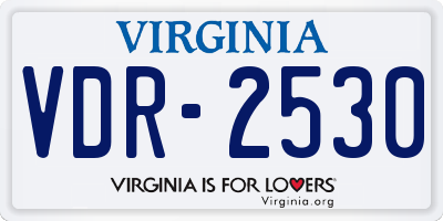 VA license plate VDR2530