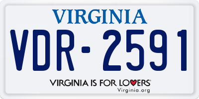 VA license plate VDR2591