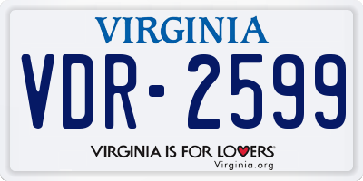VA license plate VDR2599