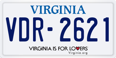 VA license plate VDR2621