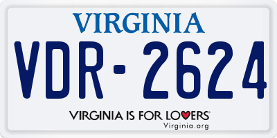 VA license plate VDR2624