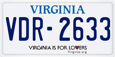 VA license plate VDR2633