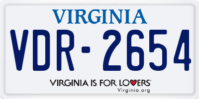 VA license plate VDR2654