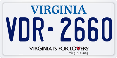 VA license plate VDR2660