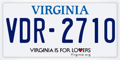 VA license plate VDR2710