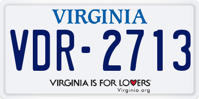 VA license plate VDR2713