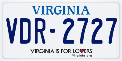 VA license plate VDR2727