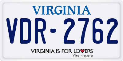 VA license plate VDR2762