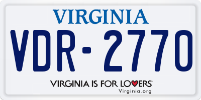 VA license plate VDR2770