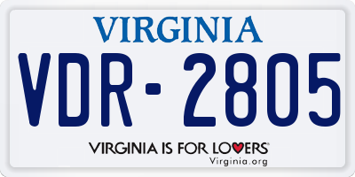 VA license plate VDR2805