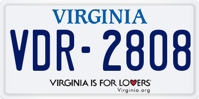 VA license plate VDR2808