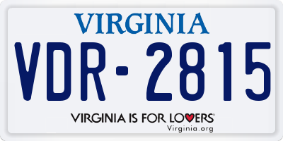 VA license plate VDR2815