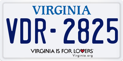 VA license plate VDR2825