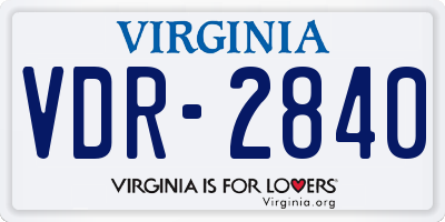 VA license plate VDR2840