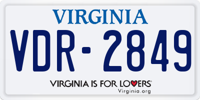 VA license plate VDR2849