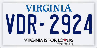 VA license plate VDR2924
