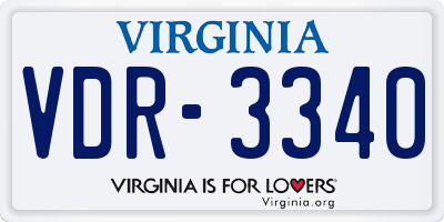 VA license plate VDR3340