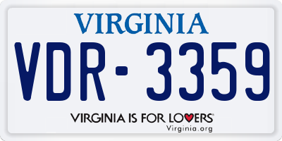 VA license plate VDR3359