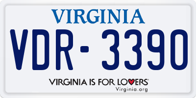 VA license plate VDR3390