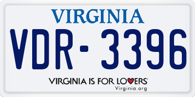 VA license plate VDR3396