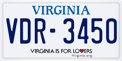 VA license plate VDR3450