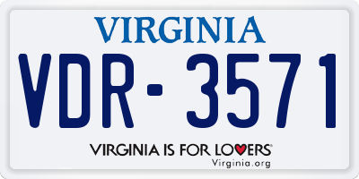 VA license plate VDR3571
