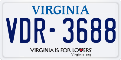 VA license plate VDR3688
