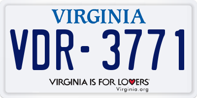 VA license plate VDR3771