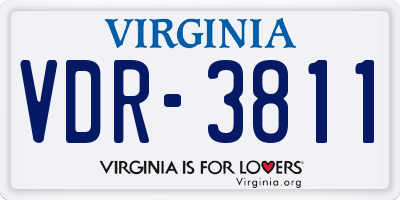 VA license plate VDR3811