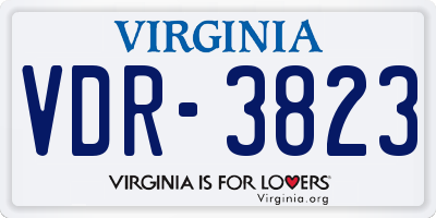 VA license plate VDR3823