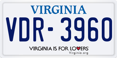 VA license plate VDR3960