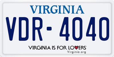 VA license plate VDR4040
