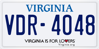 VA license plate VDR4048