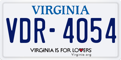 VA license plate VDR4054