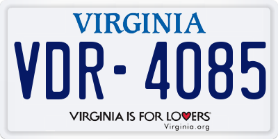 VA license plate VDR4085