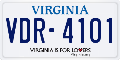 VA license plate VDR4101