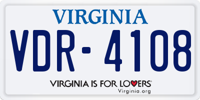 VA license plate VDR4108