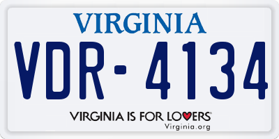 VA license plate VDR4134